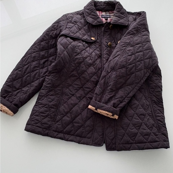 LANDS' END Soft Black Quilted Insulated light weight Jacket Barn Coat Size 18-20 - Picture 4 of 14